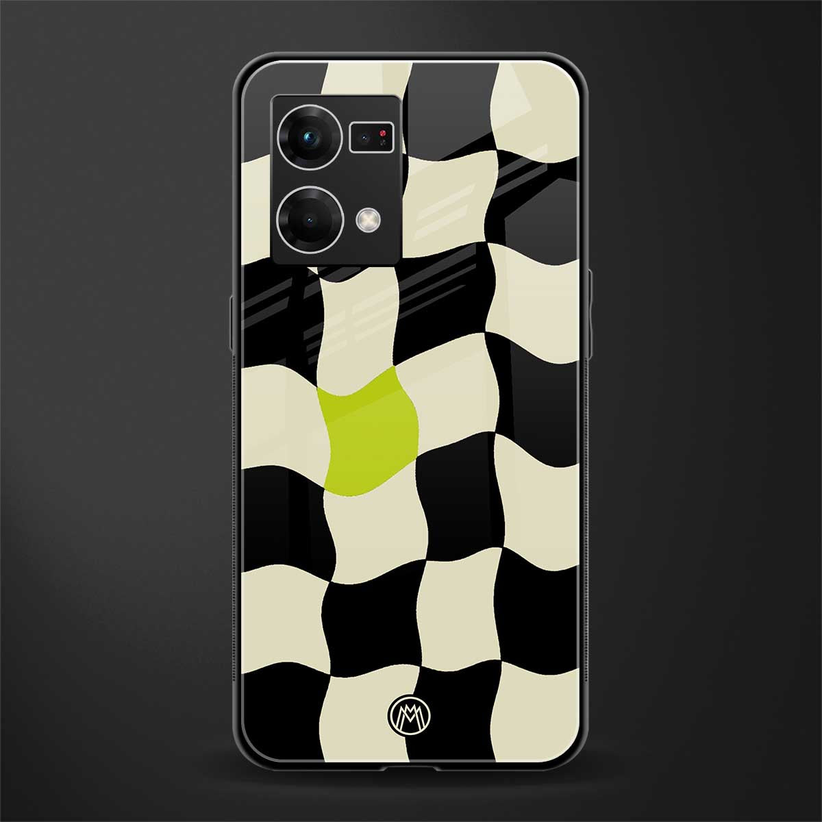 trippy pastel checks back phone cover | glass case for oppo f21 pro 4g