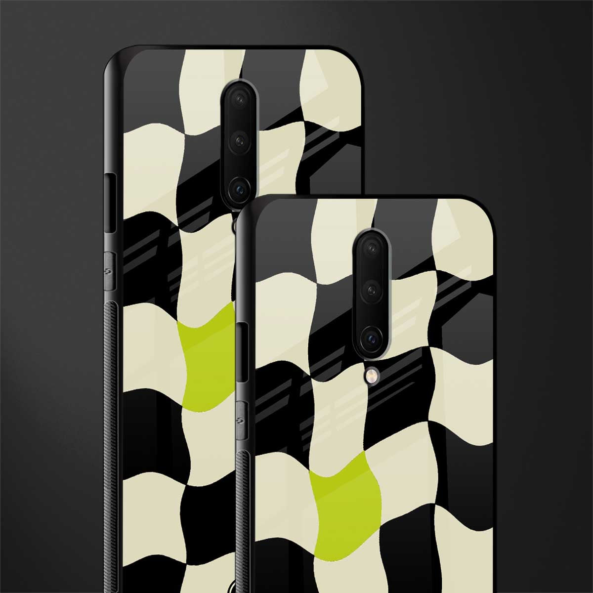 trippy pastel checks glass case for oneplus 7 pro image-2