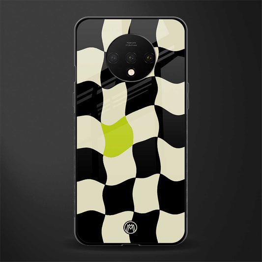trippy pastel checks glass case for oneplus 7t image