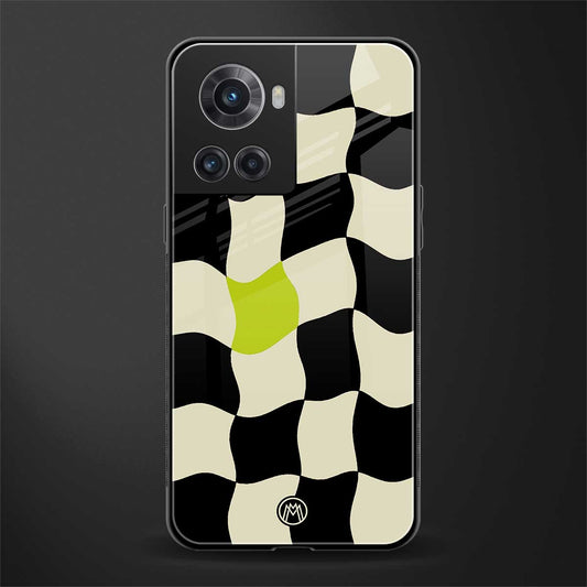 trippy pastel checks back phone cover | glass case for oneplus 10r 5g