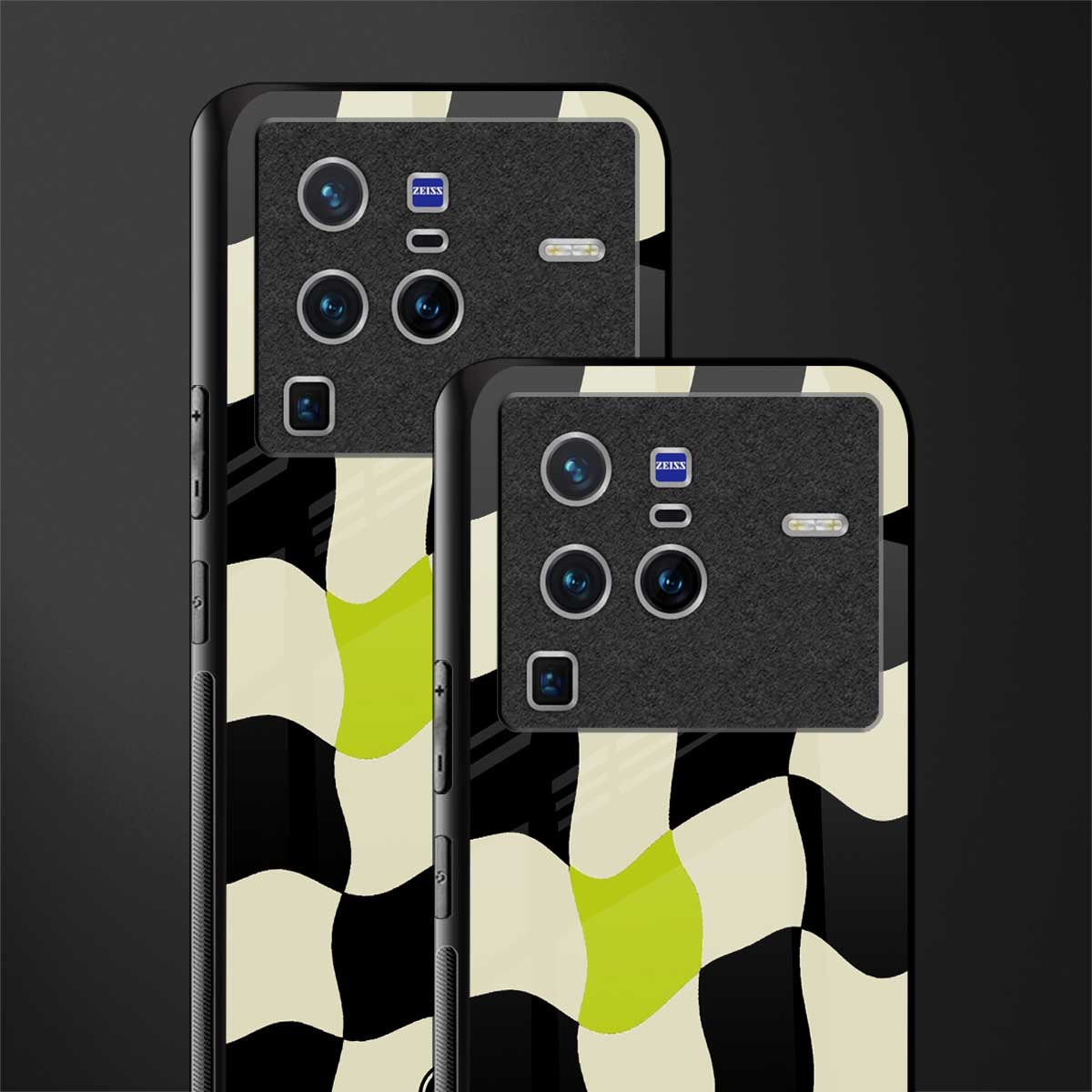 trippy pastel checks glass case for vivo x80 pro 5g image-2
