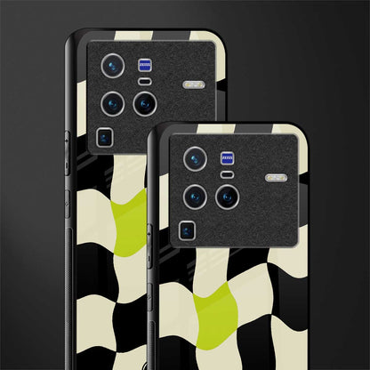 trippy pastel checks glass case for vivo x80 pro 5g image-2