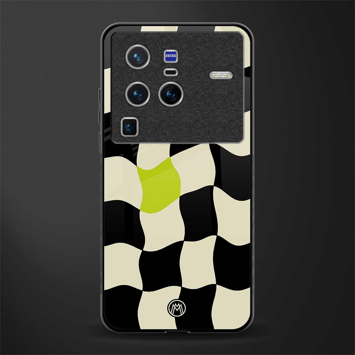 trippy pastel checks glass case for vivo x80 pro 5g image