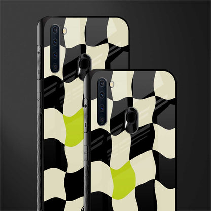 trippy pastel checks glass case for samsung a21 image-2
