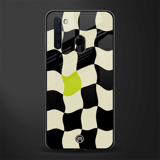 trippy pastel checks glass case for samsung a21 image