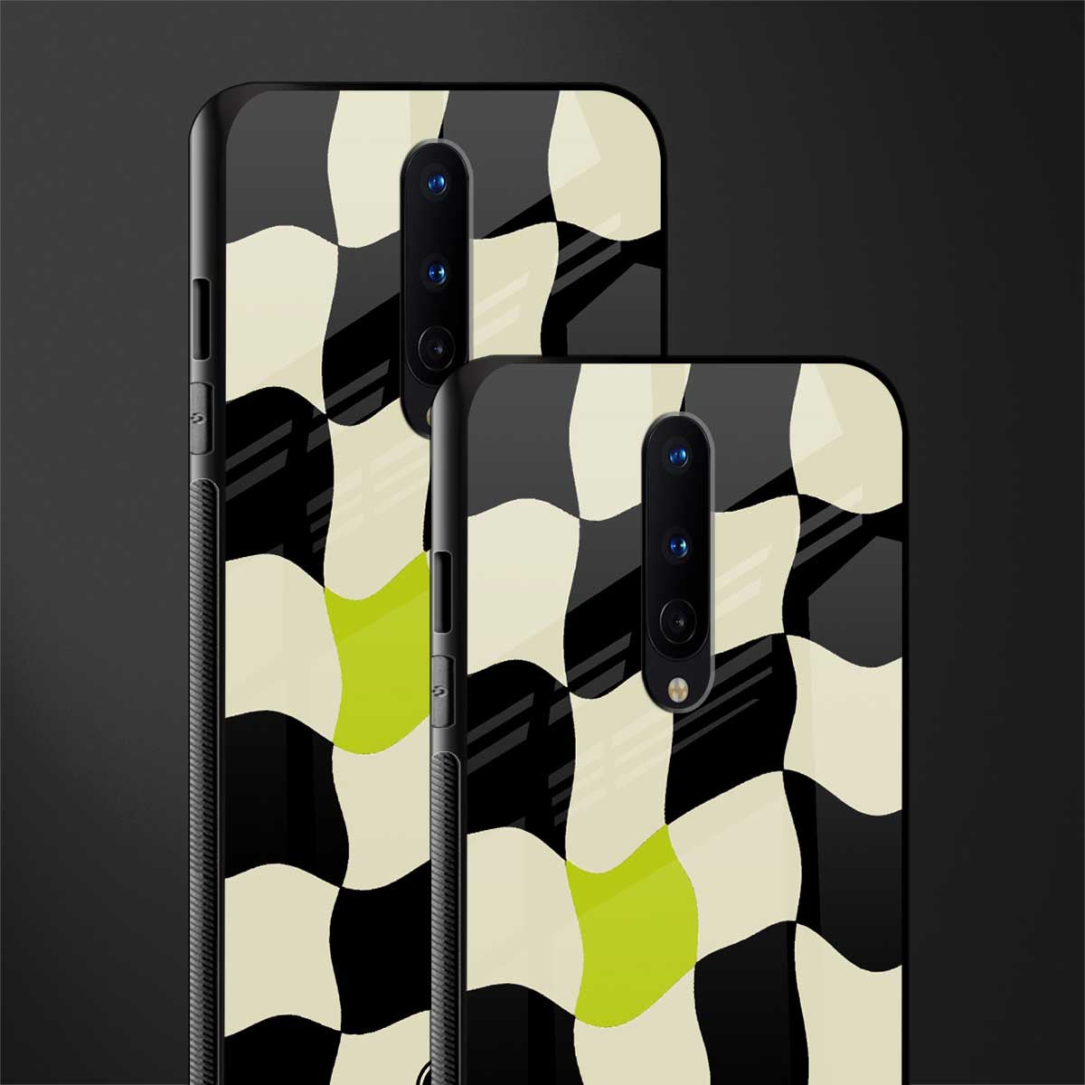 trippy pastel checks glass case for oneplus 8 image-2