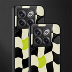trippy pastel checks back phone cover | glass case for oneplus 10t