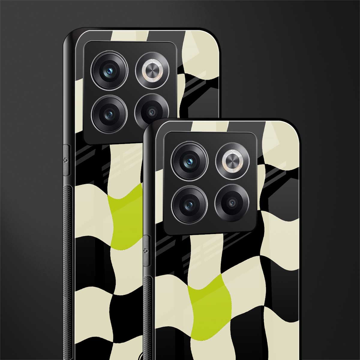 trippy pastel checks back phone cover | glass case for oneplus 10t