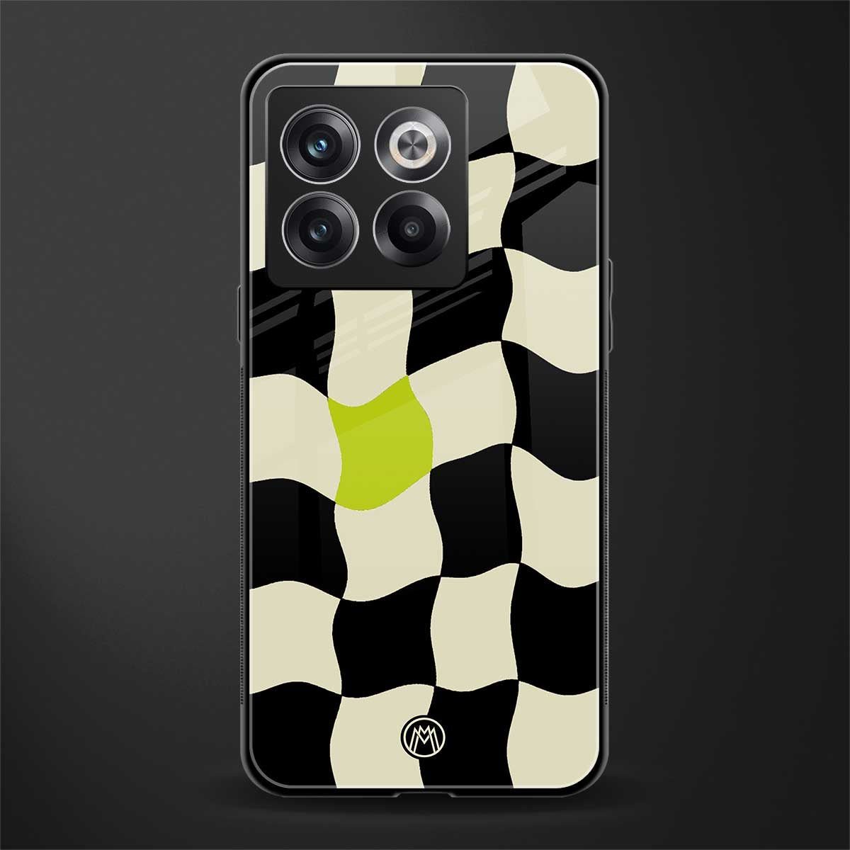 trippy pastel checks back phone cover | glass case for oneplus 10t