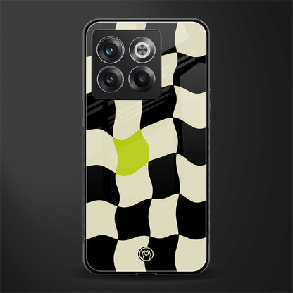 trippy pastel checks back phone cover | glass case for oneplus 10t