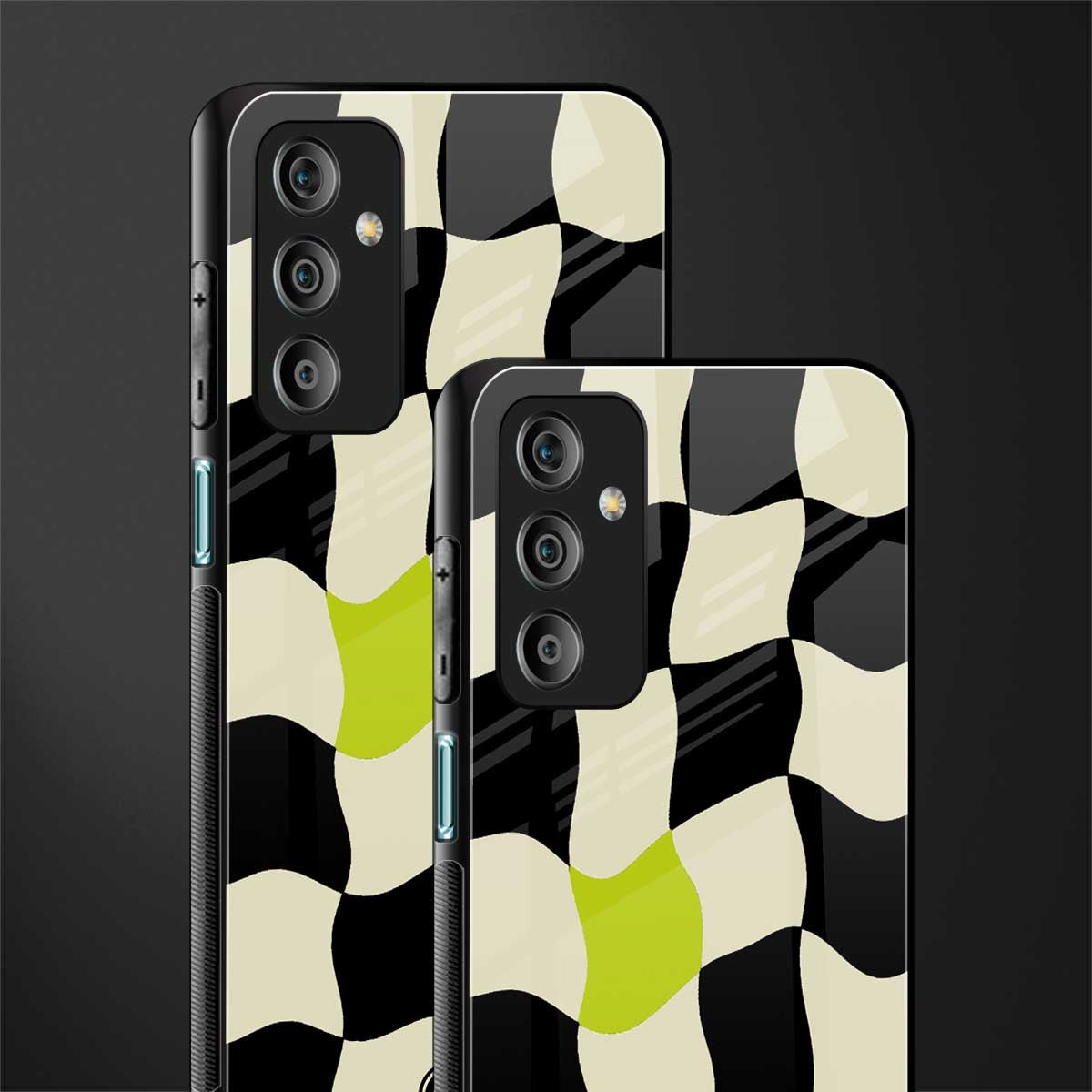 trippy pastel checks back phone cover | glass case for samsung galaxy f23 5g