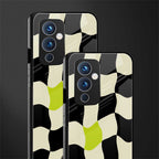 trippy pastel checks back phone cover | glass case for oneplus 9