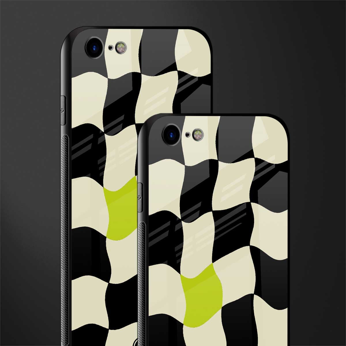 trippy pastel checks glass case for iphone 8 image-2