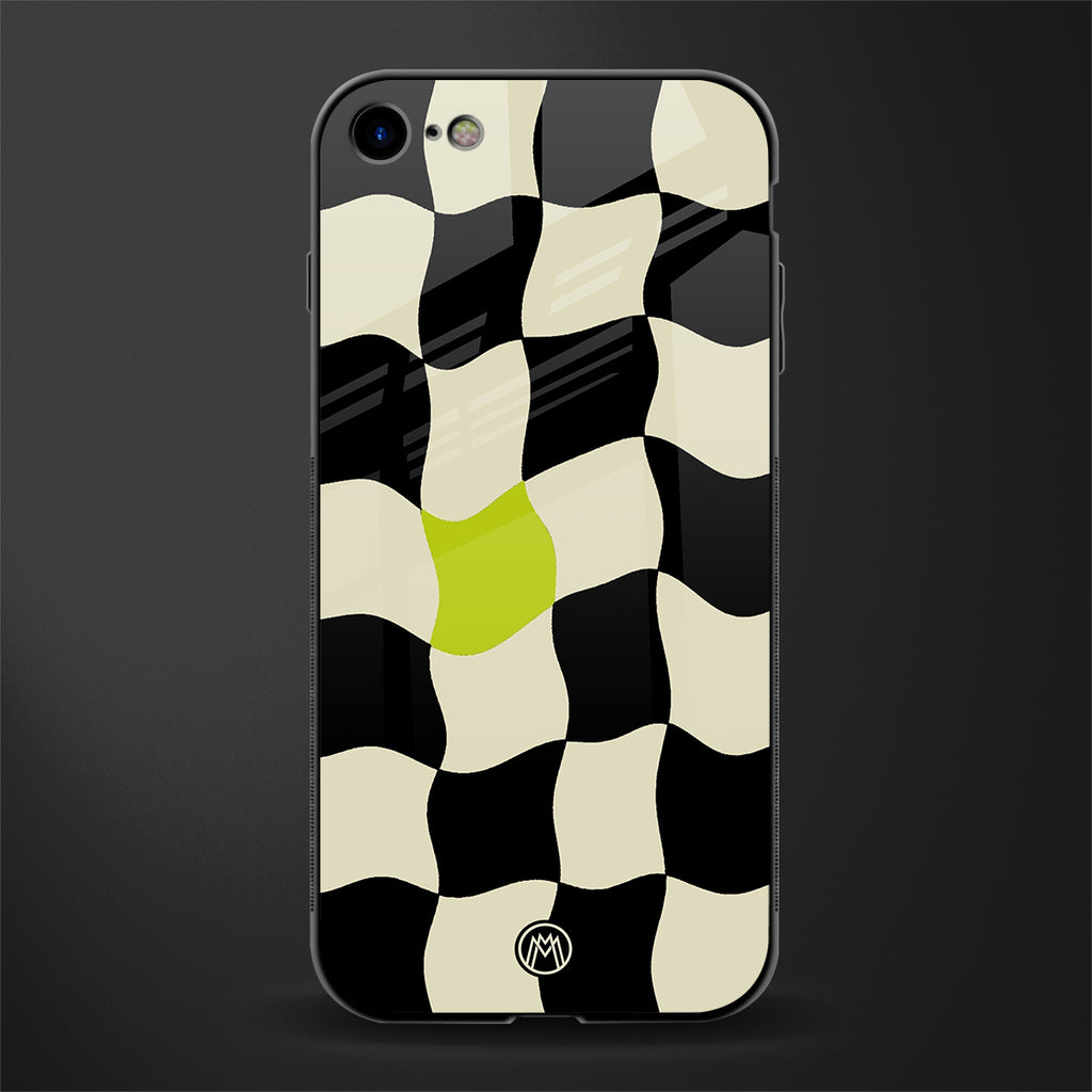 trippy pastel checks glass case for iphone se 2020 image