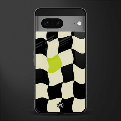 trippy pastel checks back phone cover | glass case for google pixel 7