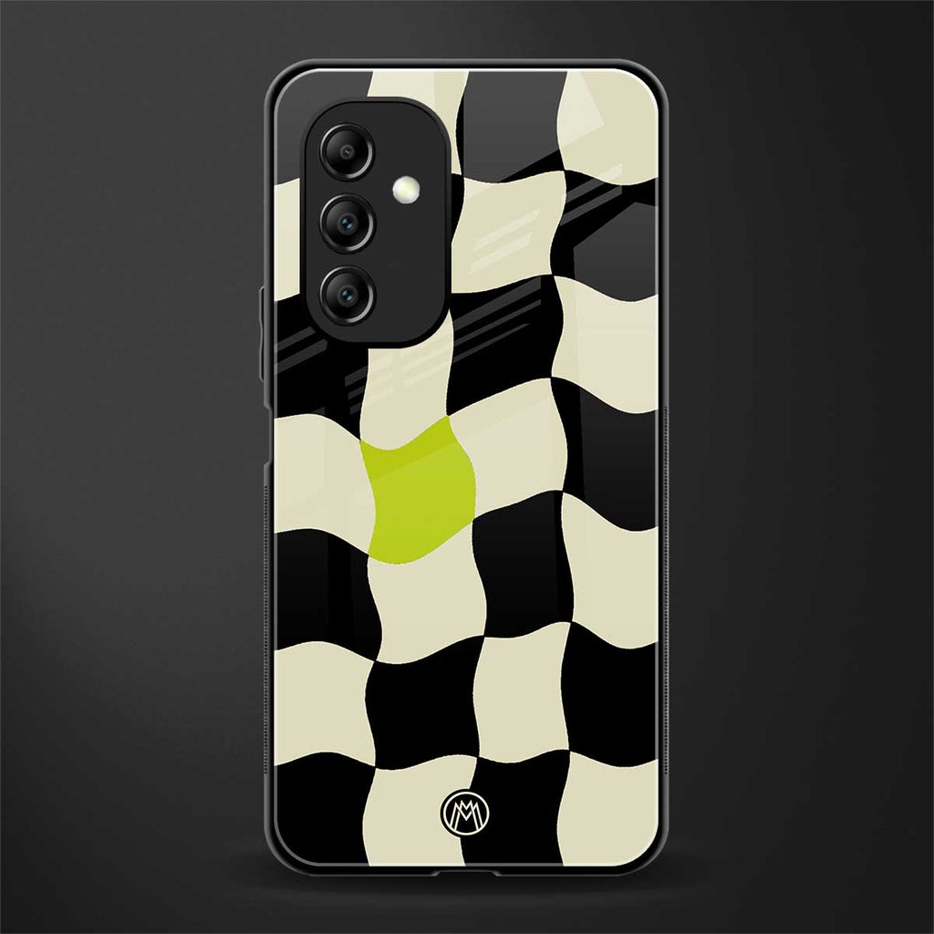 trippy pastel checks back phone cover | glass case for samsung galaxy a14 5g
