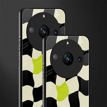 trippy pastel checks back phone cover | glass case for realme 11 pro 5g