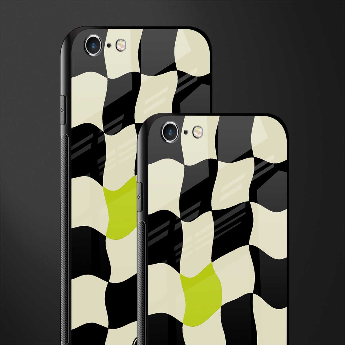 trippy pastel checks glass case for iphone 6 plus image-2