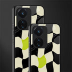 trippy pastel checks back phone cover | glass case for vivo t1 44w 4g