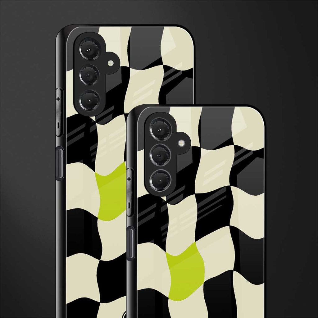 trippy pastel checks back phone cover | glass case for samsun galaxy a24 4g