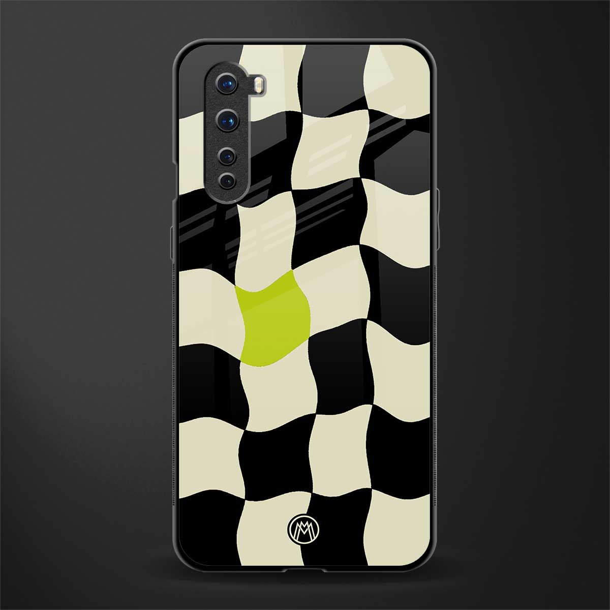trippy pastel checks glass case for oneplus nord ac2001 image