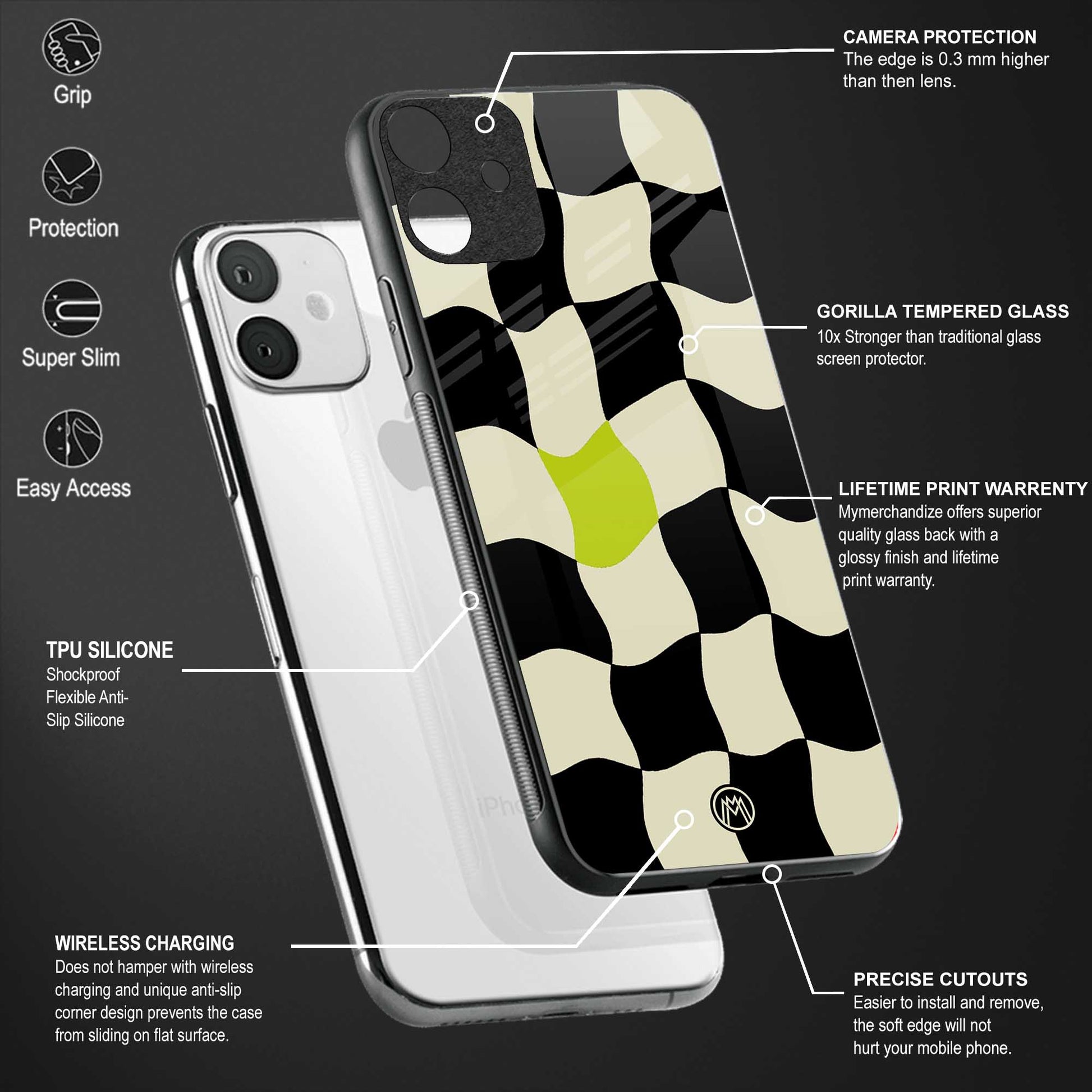 trippy pastel checks glass case for samsung galaxy s21 ultra image-4