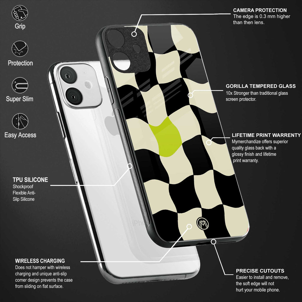 trippy pastel checks glass case for mi 10i image-4