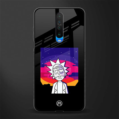 trippy rick sanchez glass case for poco x2 image