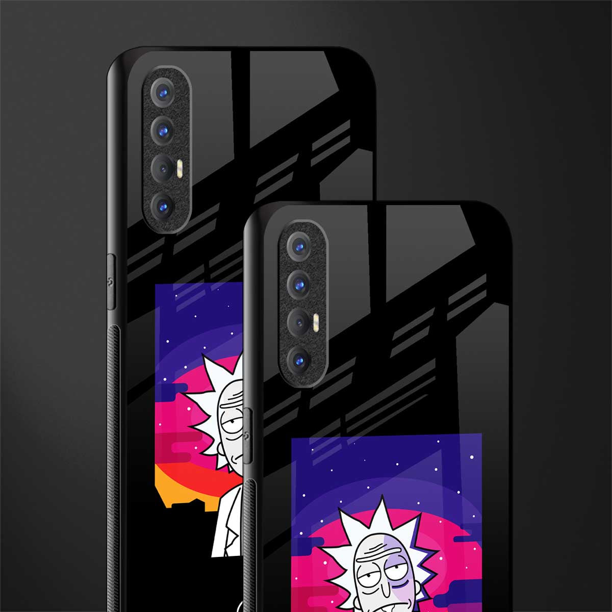 trippy rick sanchez glass case for oppo reno 3 pro image-2
