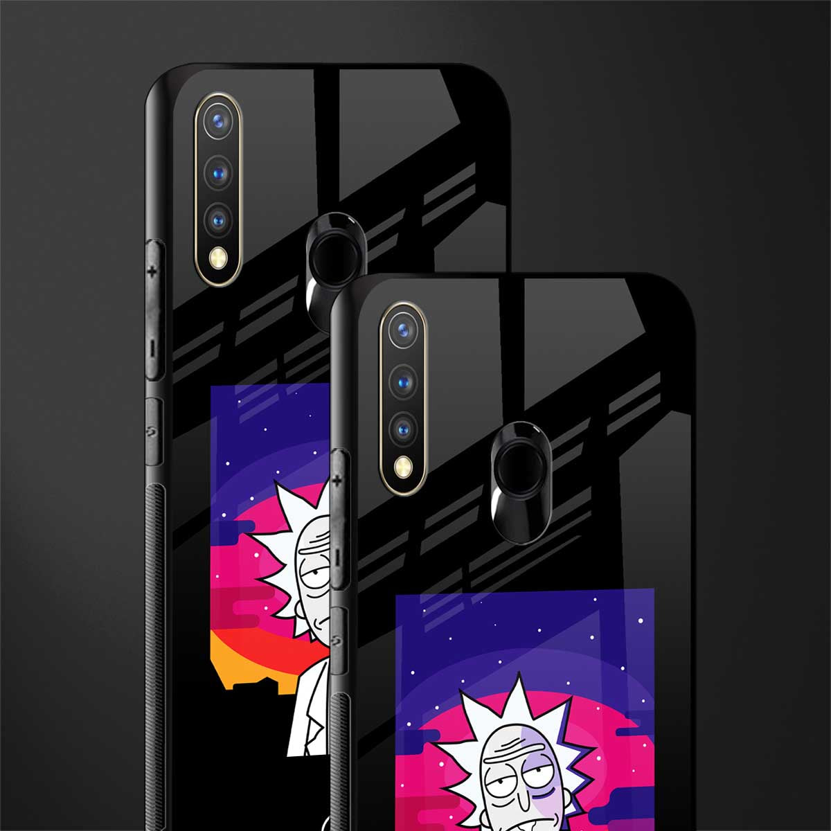trippy rick sanchez glass case for vivo y19 image-2