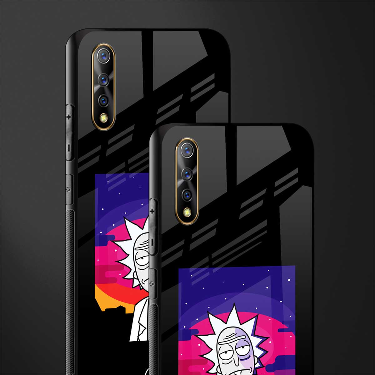 trippy rick sanchez glass case for vivo z1x image-2