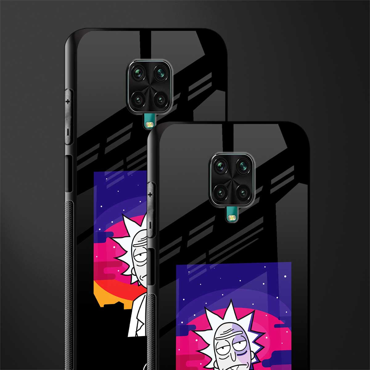 trippy rick sanchez glass case for poco m2 pro image-2