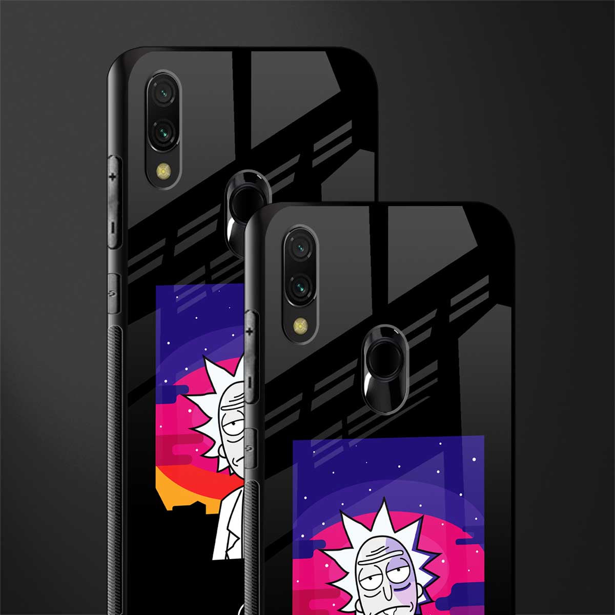 trippy rick sanchez glass case for redmi y3 image-2