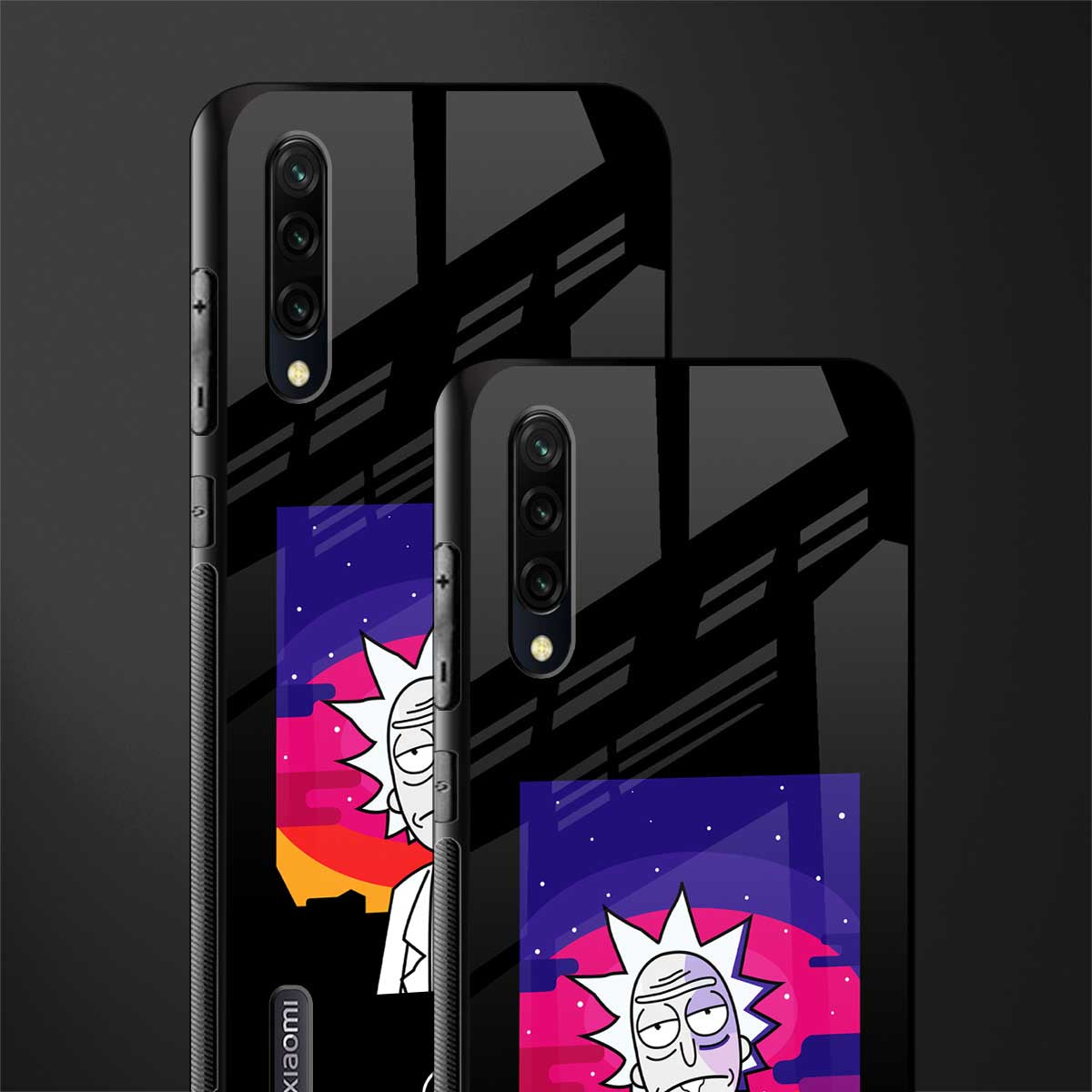 trippy rick sanchez glass case for mi a3 redmi a3 image-2
