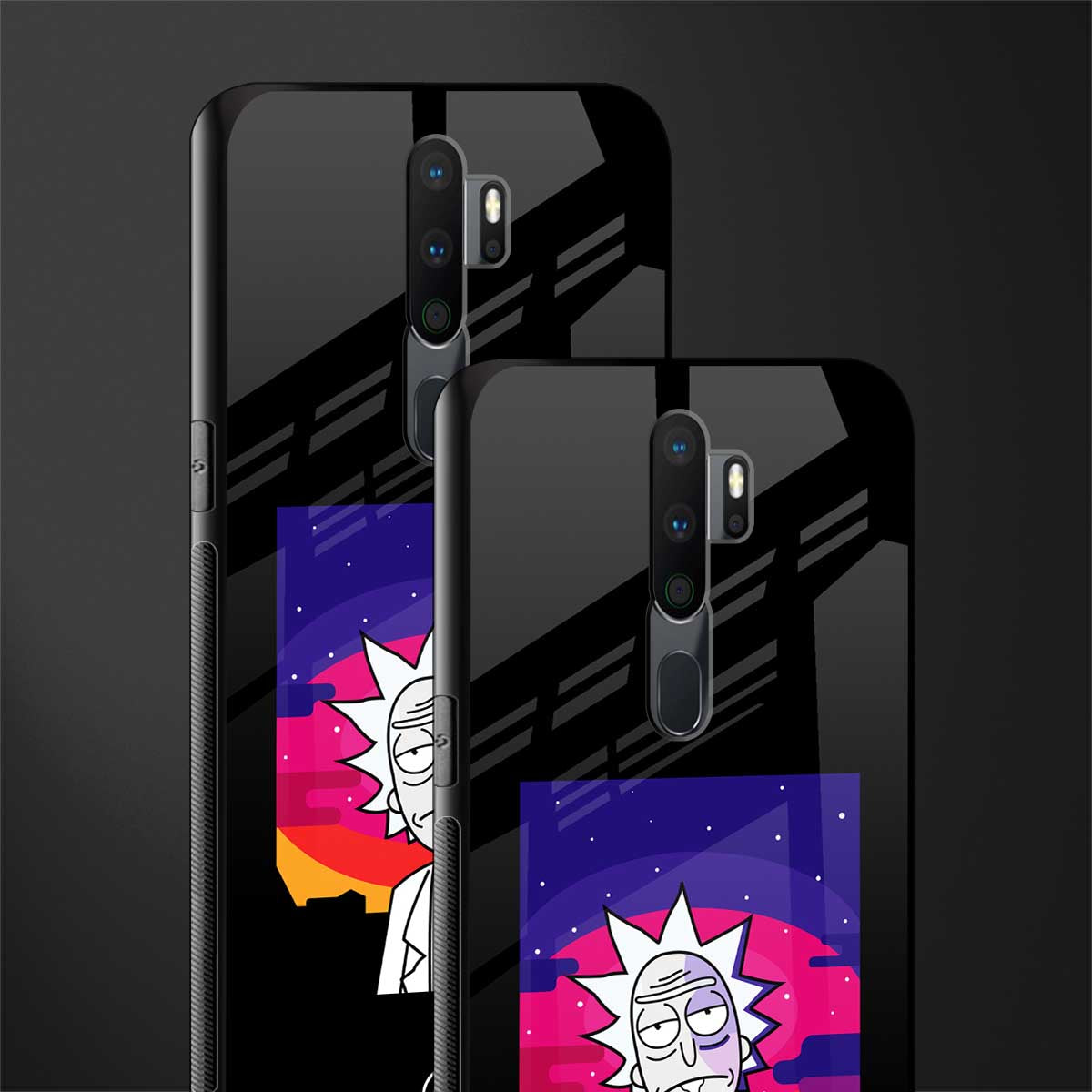 trippy rick sanchez glass case for oppo a5 2020 image-2