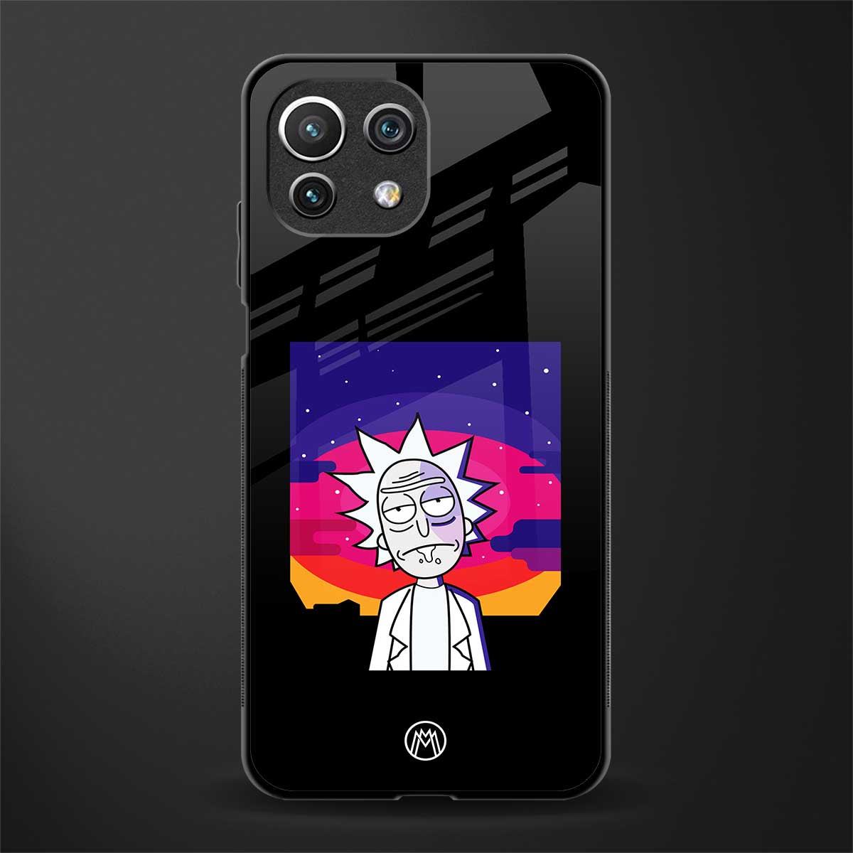 trippy rick sanchez glass case for mi 11 lite image