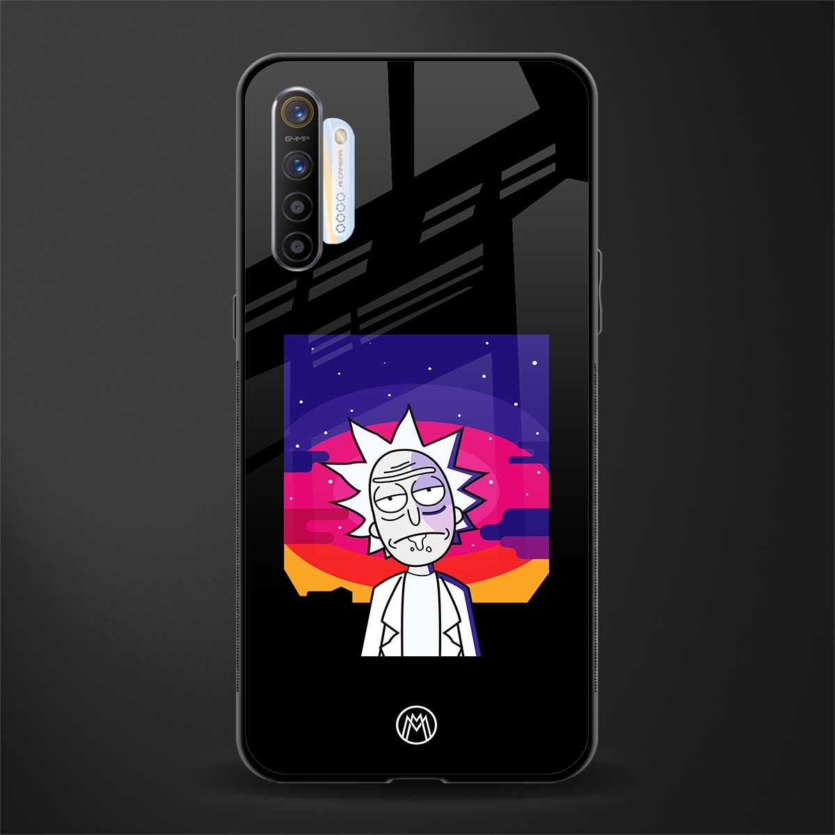 trippy rick sanchez glass case for realme xt image