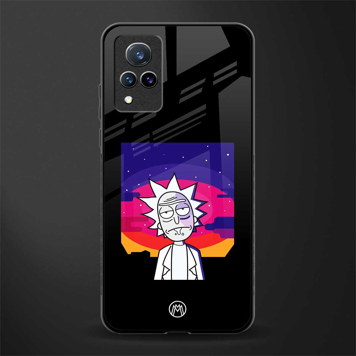 trippy rick sanchez glass case for vivo v21 5g image