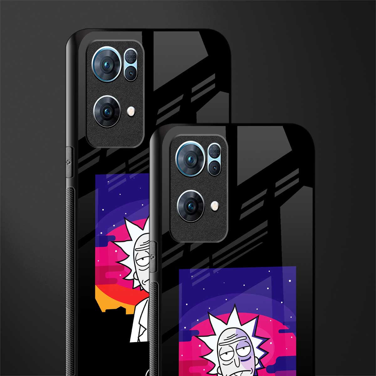trippy rick sanchez glass case for oppo reno7 pro 5g image-2