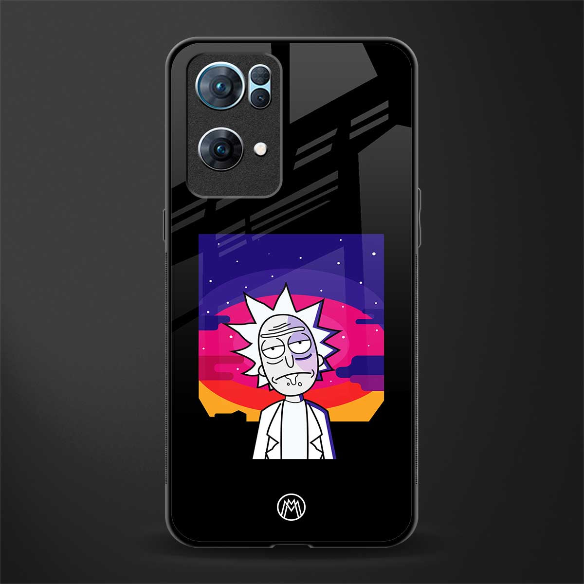 trippy rick sanchez glass case for oppo reno7 pro 5g image