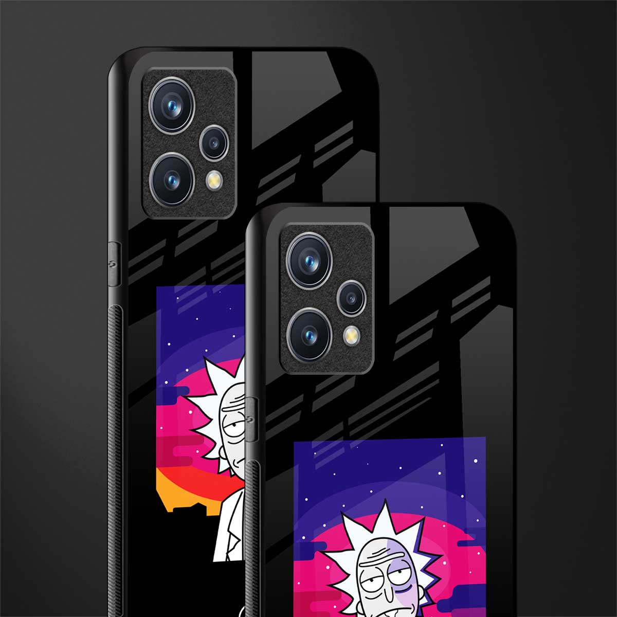 trippy rick sanchez glass case for realme 9 4g image-2