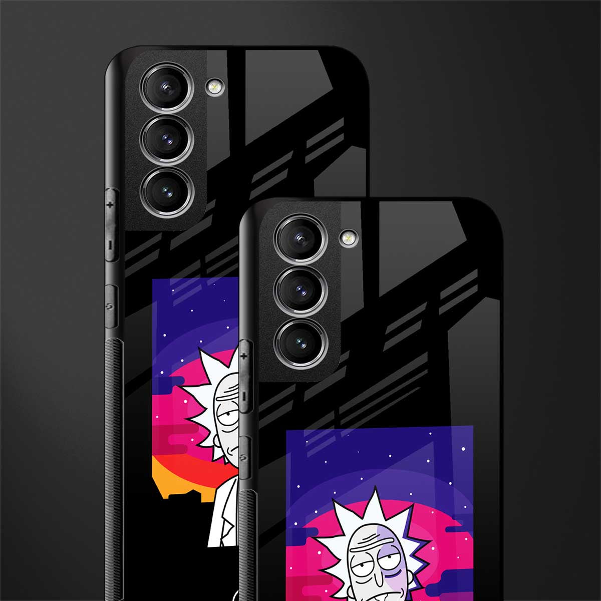 trippy rick sanchez glass case for samsung galaxy s22 plus 5g image-2