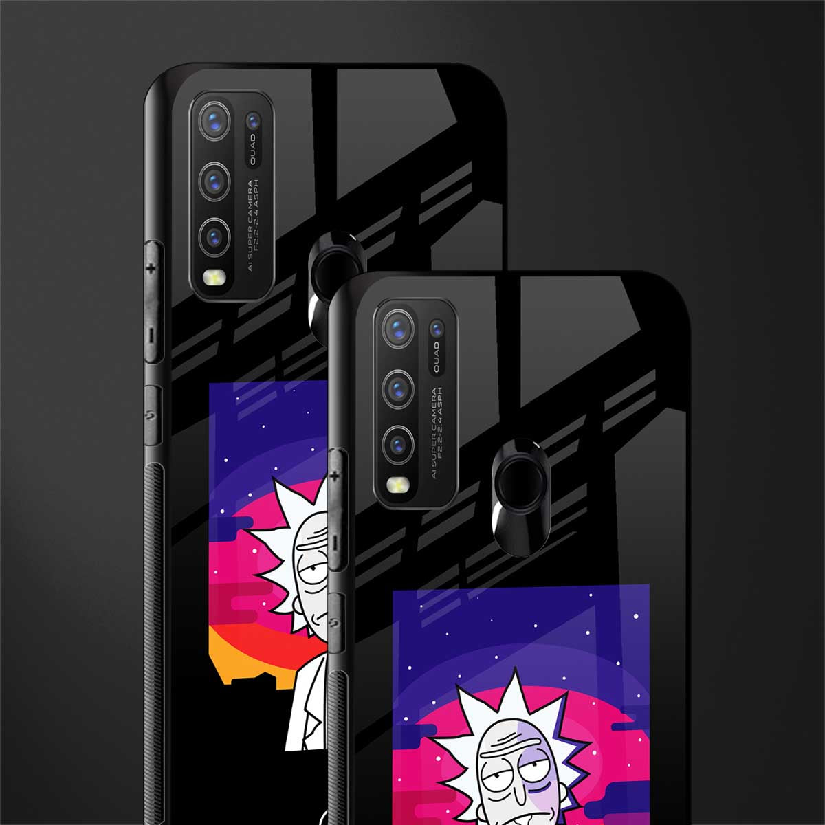 trippy rick sanchez glass case for vivo y30 image-2