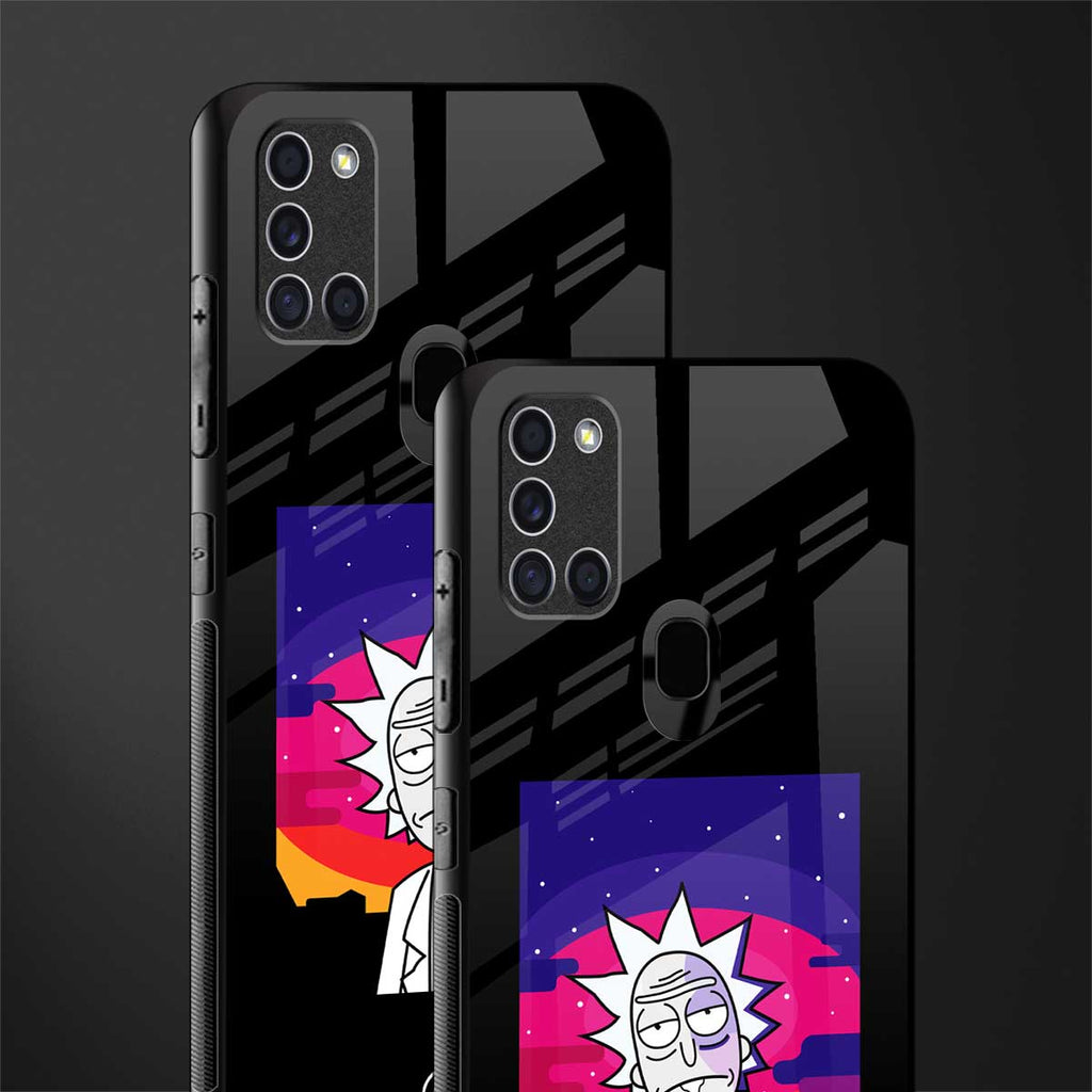 trippy rick sanchez glass case for samsung galaxy a21s image-2