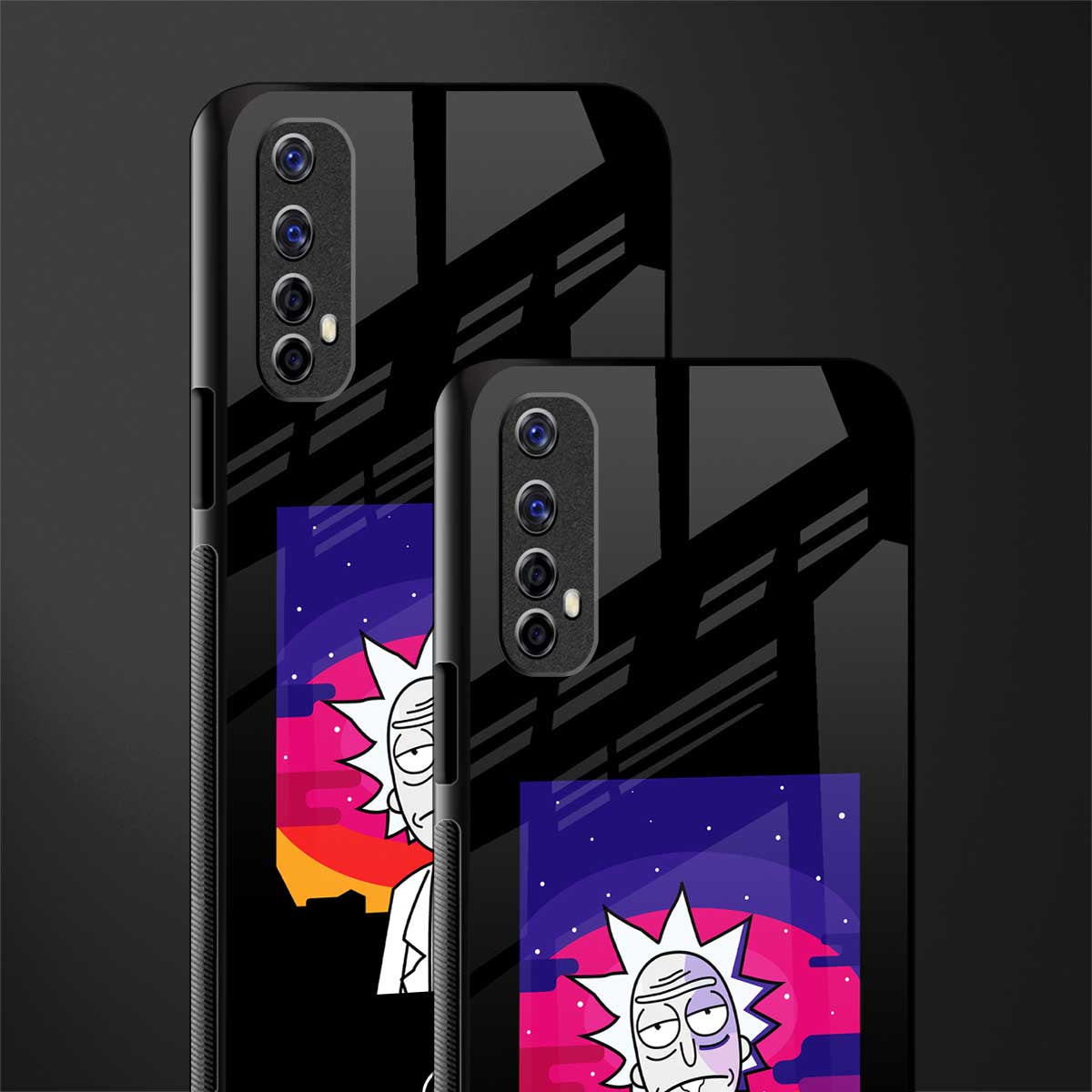 trippy rick sanchez glass case for realme 7 image-2