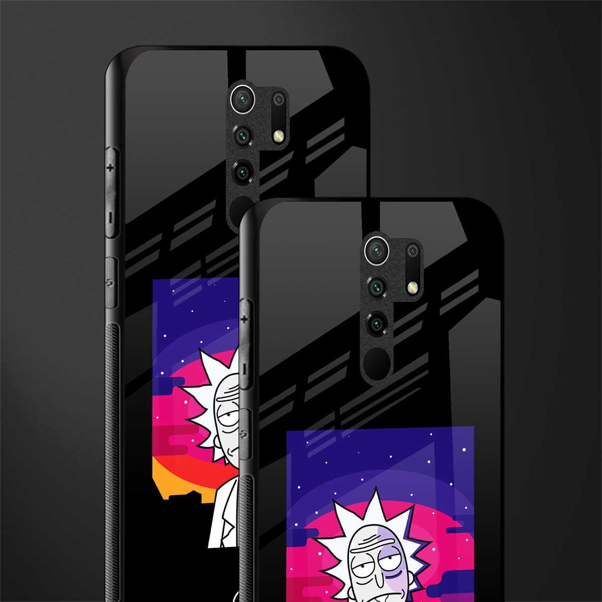 trippy rick sanchez glass case for poco m2 image-2