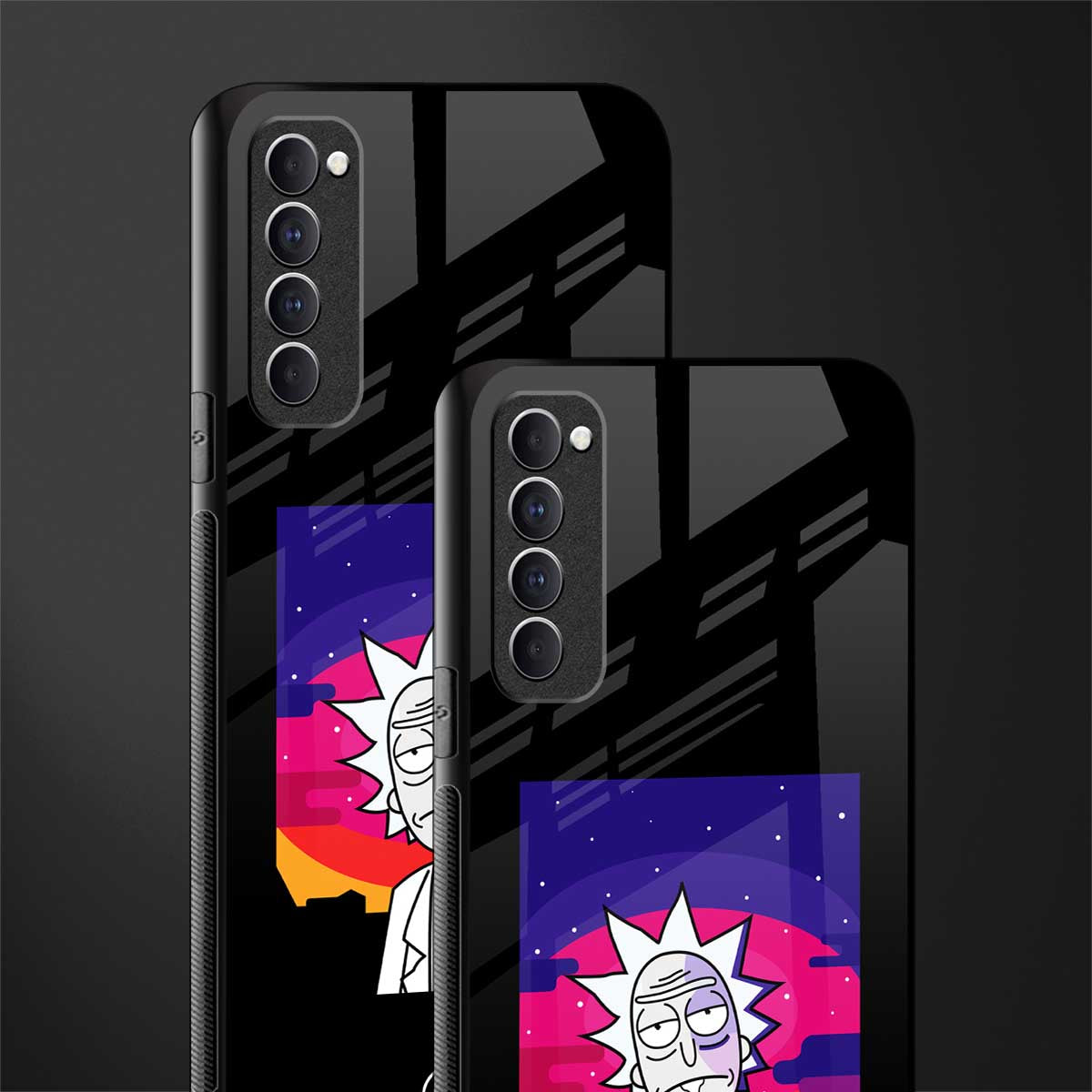 trippy rick sanchez glass case for oppo reno 4 pro image-2