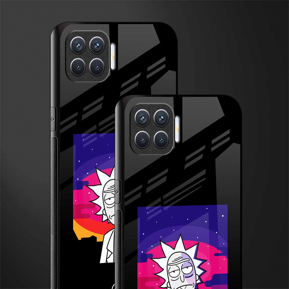 trippy rick sanchez glass case for oppo f17 image-2