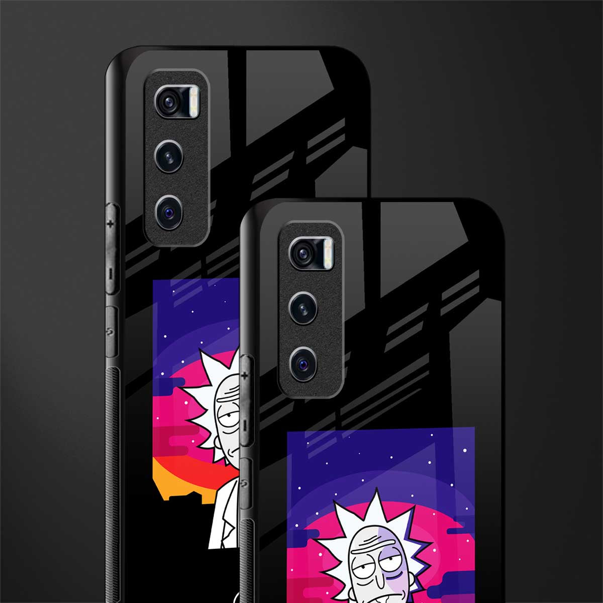 trippy rick sanchez glass case for vivo v20 se image-2