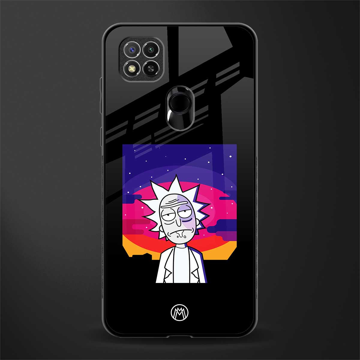 trippy rick sanchez glass case for poco c31 image